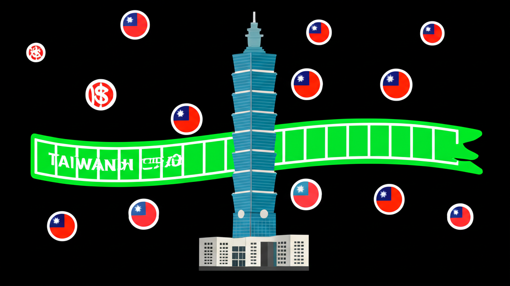 台北101與台灣股市ETF交易的圖標插圖