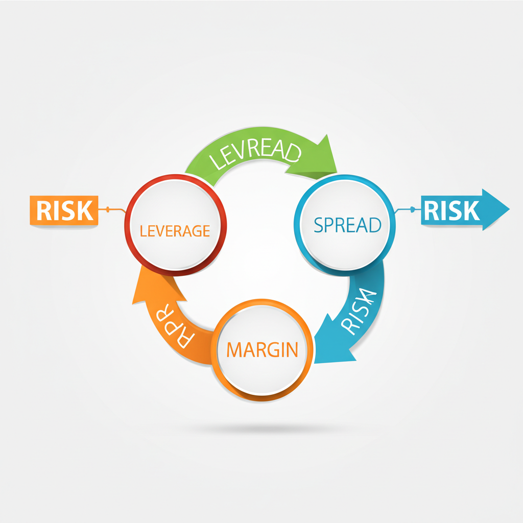 外匯交易中槓桿、點差與保證金機制的插圖