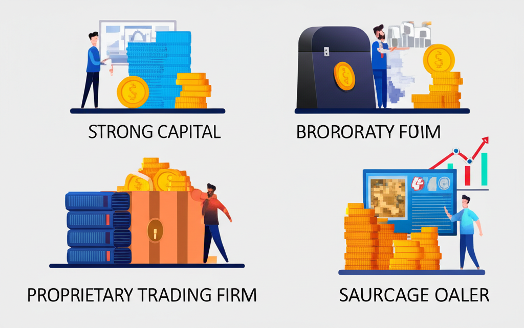 期貨自營商使用自有資金進行交易的示意圖