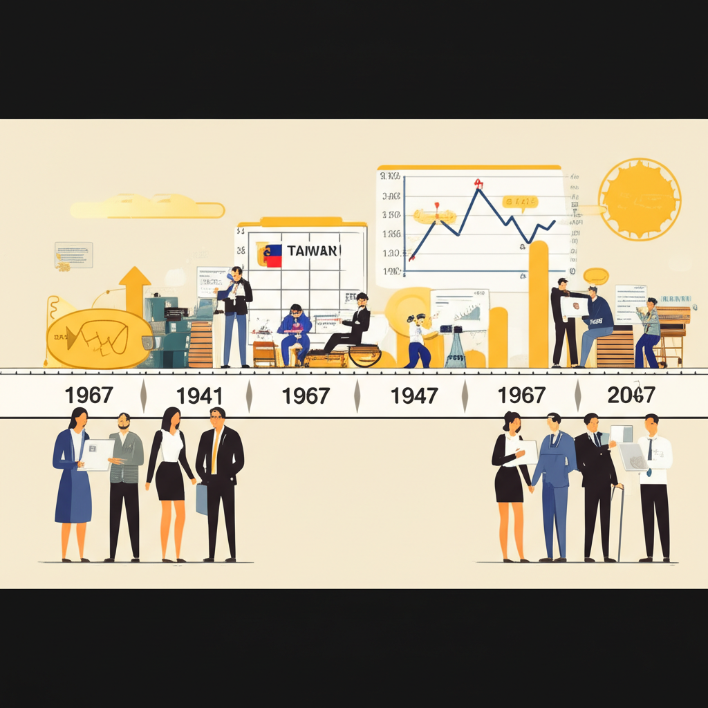 台灣加權股價指數歷史走勢與經濟發展時間軸,描繪從1967年至今的市場演進與投資者討論