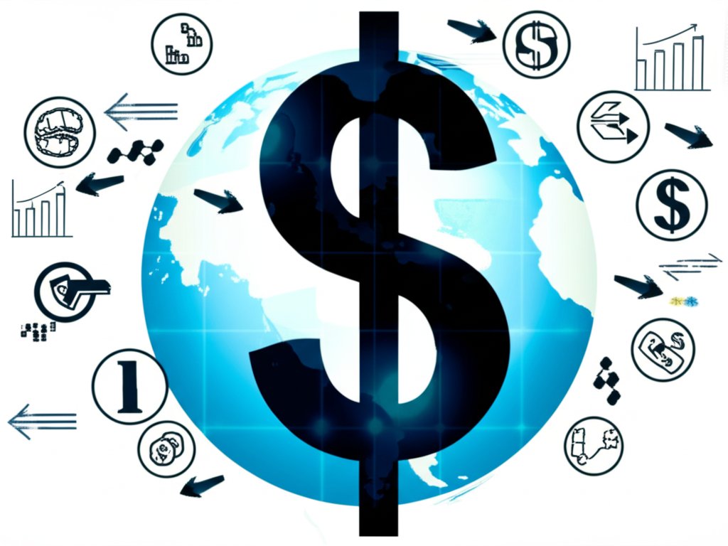 全球經濟景觀中美元貶值與市場波動的插圖