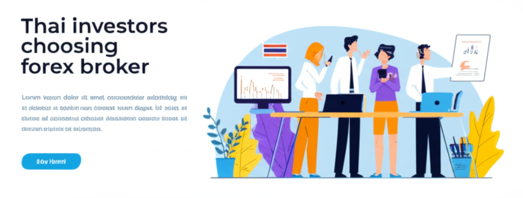 Thai investors choosing forex broker illustration