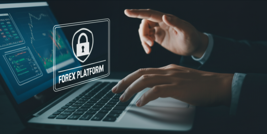 Investor choosing secure forex platform