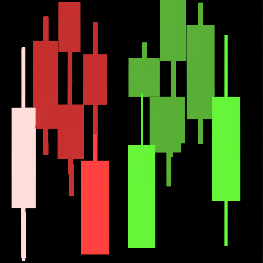 陽線與陰線展示買賣力量對抗的K線圖