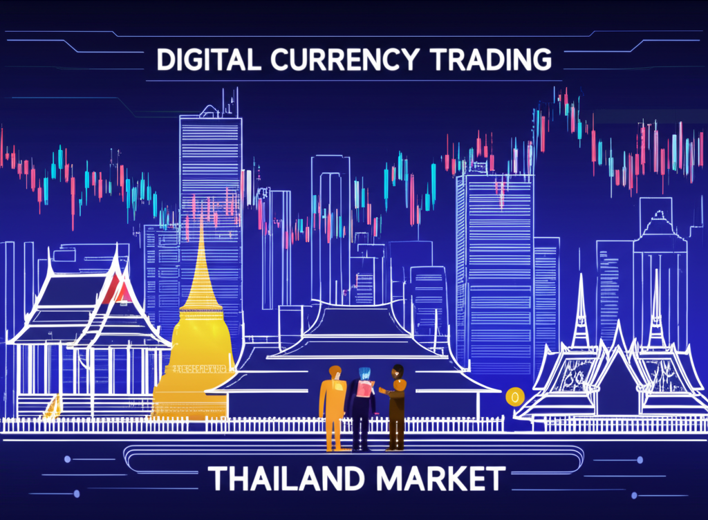 Digital currency trading Thailand market illustration