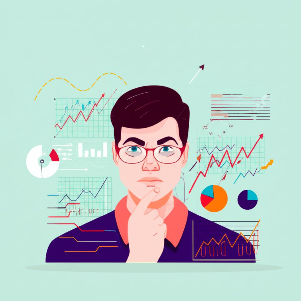 Investor analyzing market risk illustration