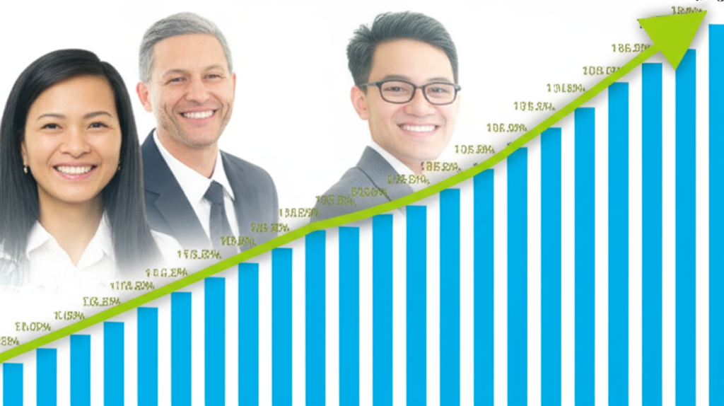 Ally Financial股票圖表急升,背景中TD Cowen分析師微笑,象徵信用展望改善與正面評級