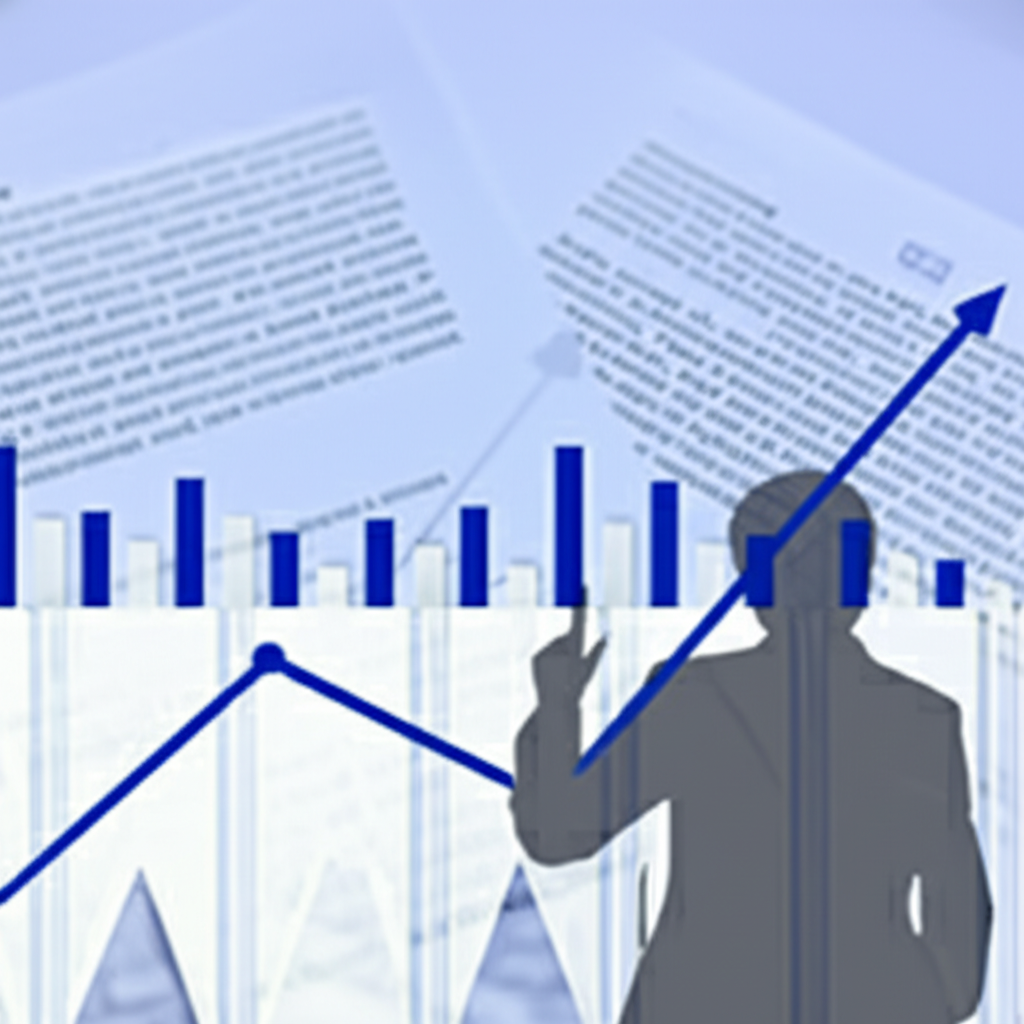 農民在田野中憂慮的插圖,伴隨著貿易關稅與補貼文件象徵貿易戰對農業的衝擊