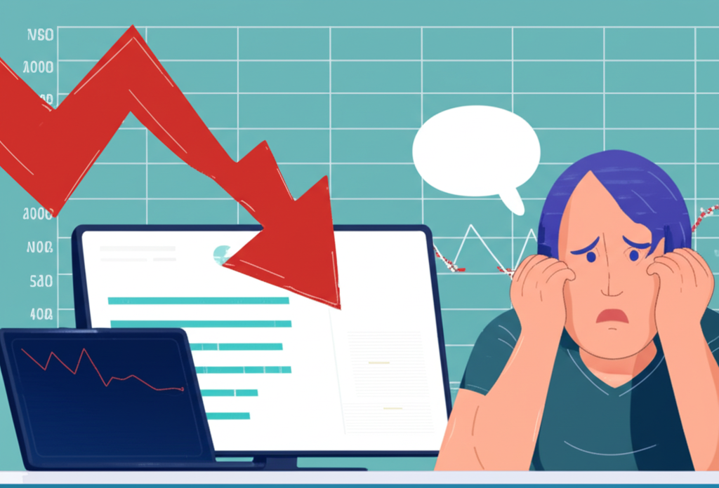 金融圖表顯示下跌趨勢與市場波動下的風險管理