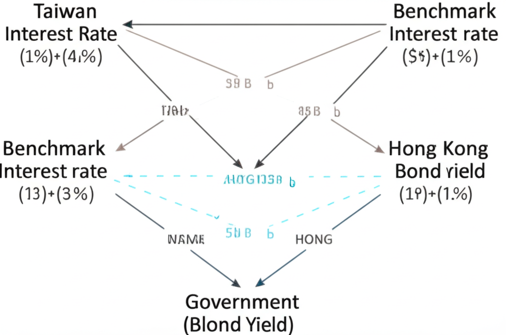 基準利率與公債殖利率之間複雜聯動的插圖，聚焦台灣與香港市場，提供投資策略