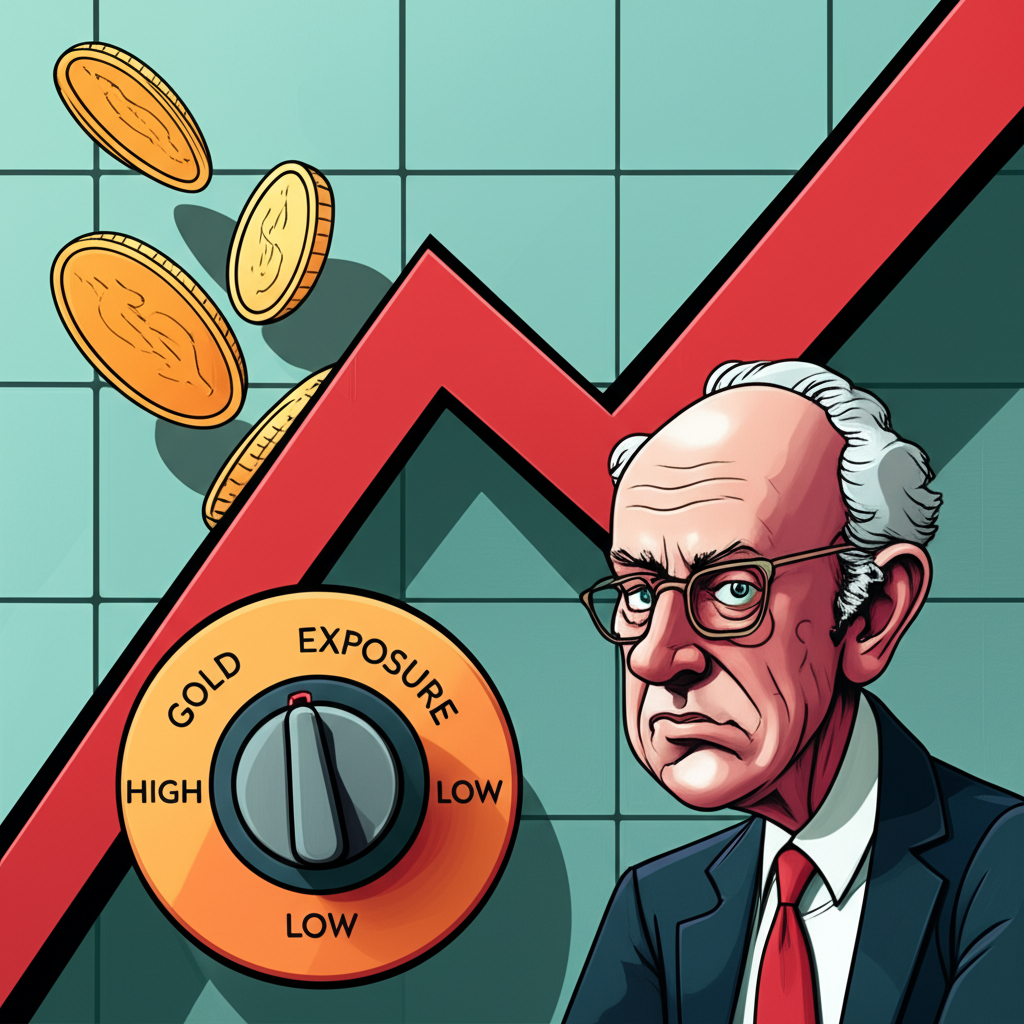 黃金價格鼻血式飆升圖表與投資者調整曝險的財務插圖