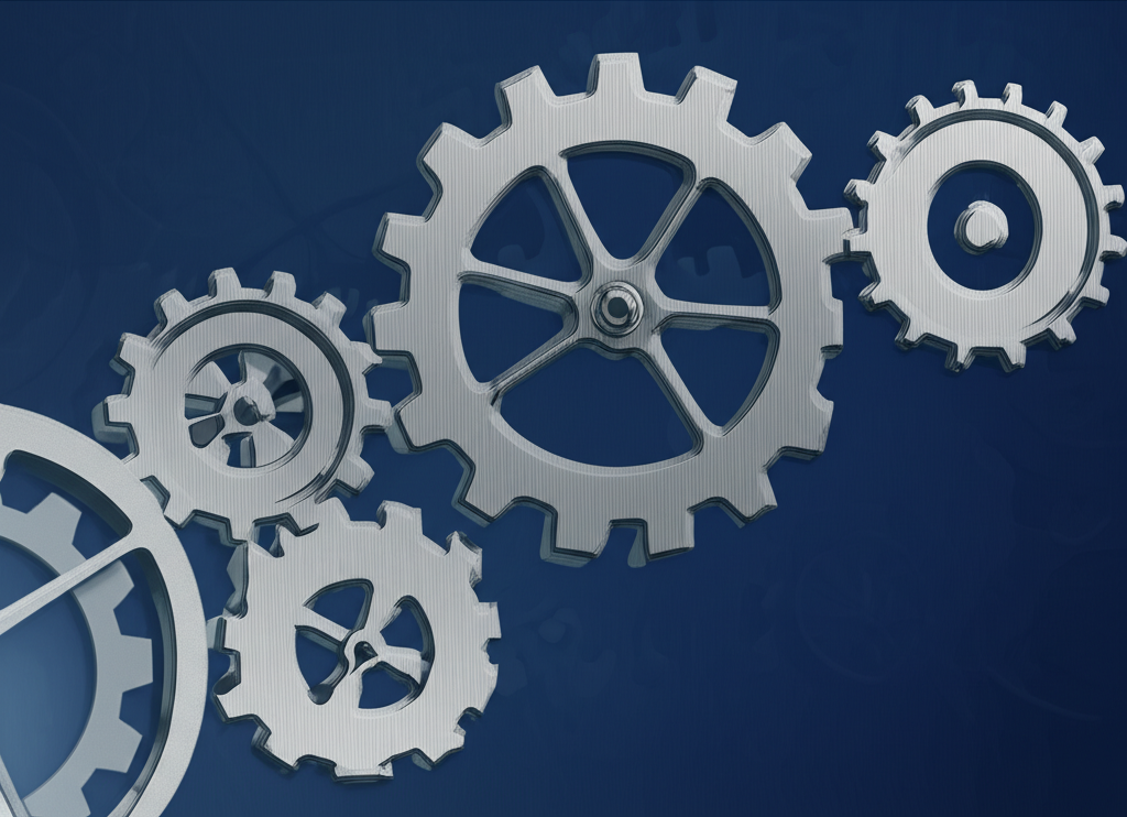 非農數據三大組成部分如新增就業人數、失業率與平均時薪增長作為齒輪驅動經濟機制的示意圖