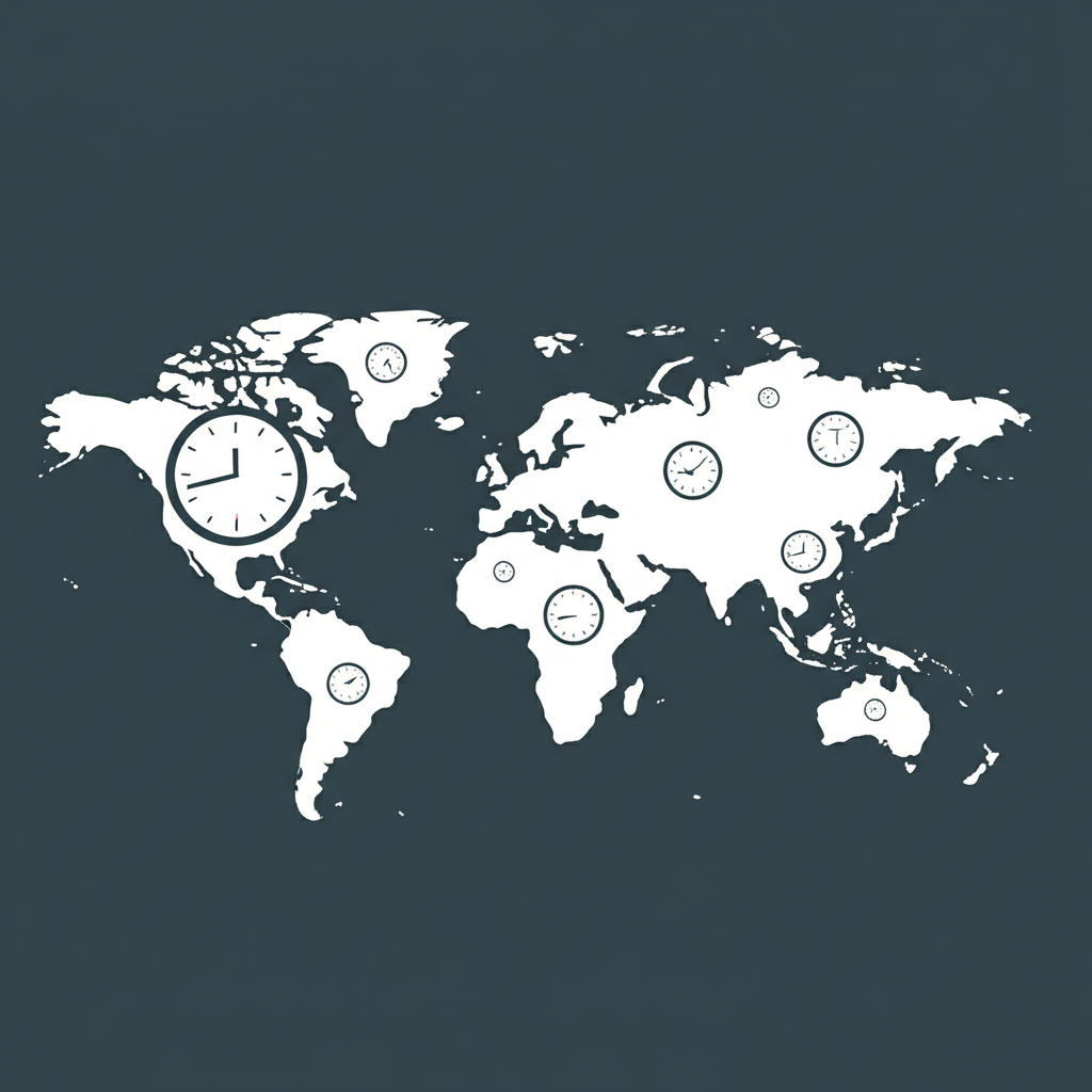 Global forex time illustration