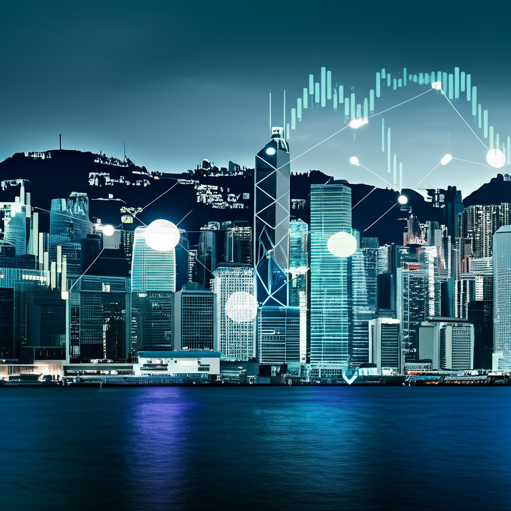 Hong Kong forex trading tech illustration