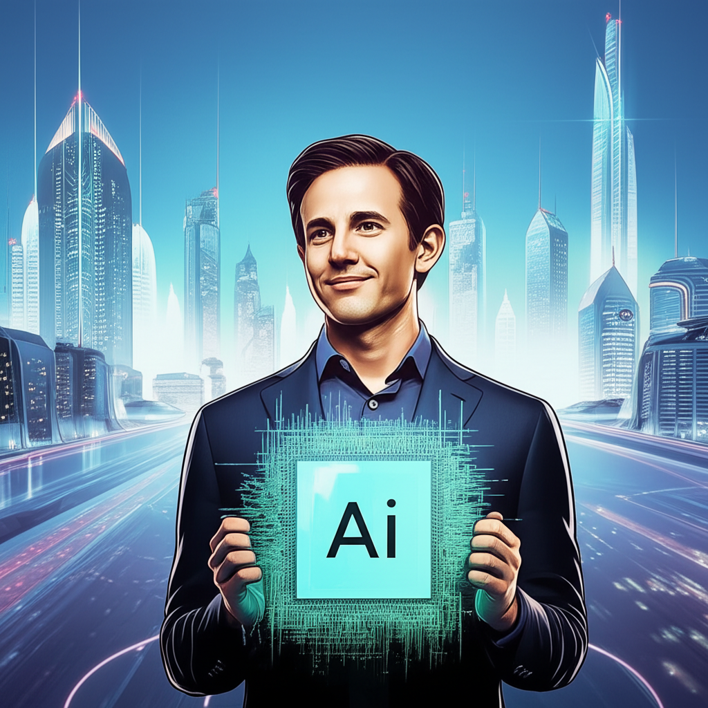 OpenAI CEO Sam Altman 募資 AI 基礎設施擴張的插圖,象徵野心與成長