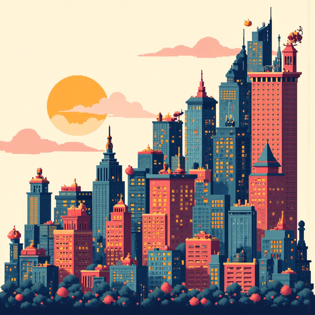 a vibrant illustration depicting a rising graph intertwined with global economic symbols like currency symbols and diverse architectural styles under a soft gradient sky