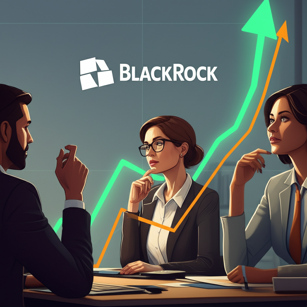 市政債券十一月上漲趨勢圖表,背景有黑石集團標誌,投資人重新平衡從股票轉向債券的投資組合