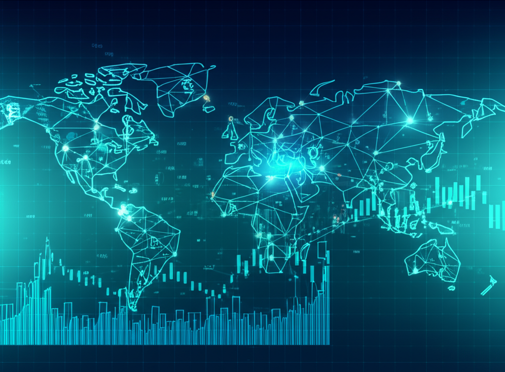Global forex market trend AI illustration