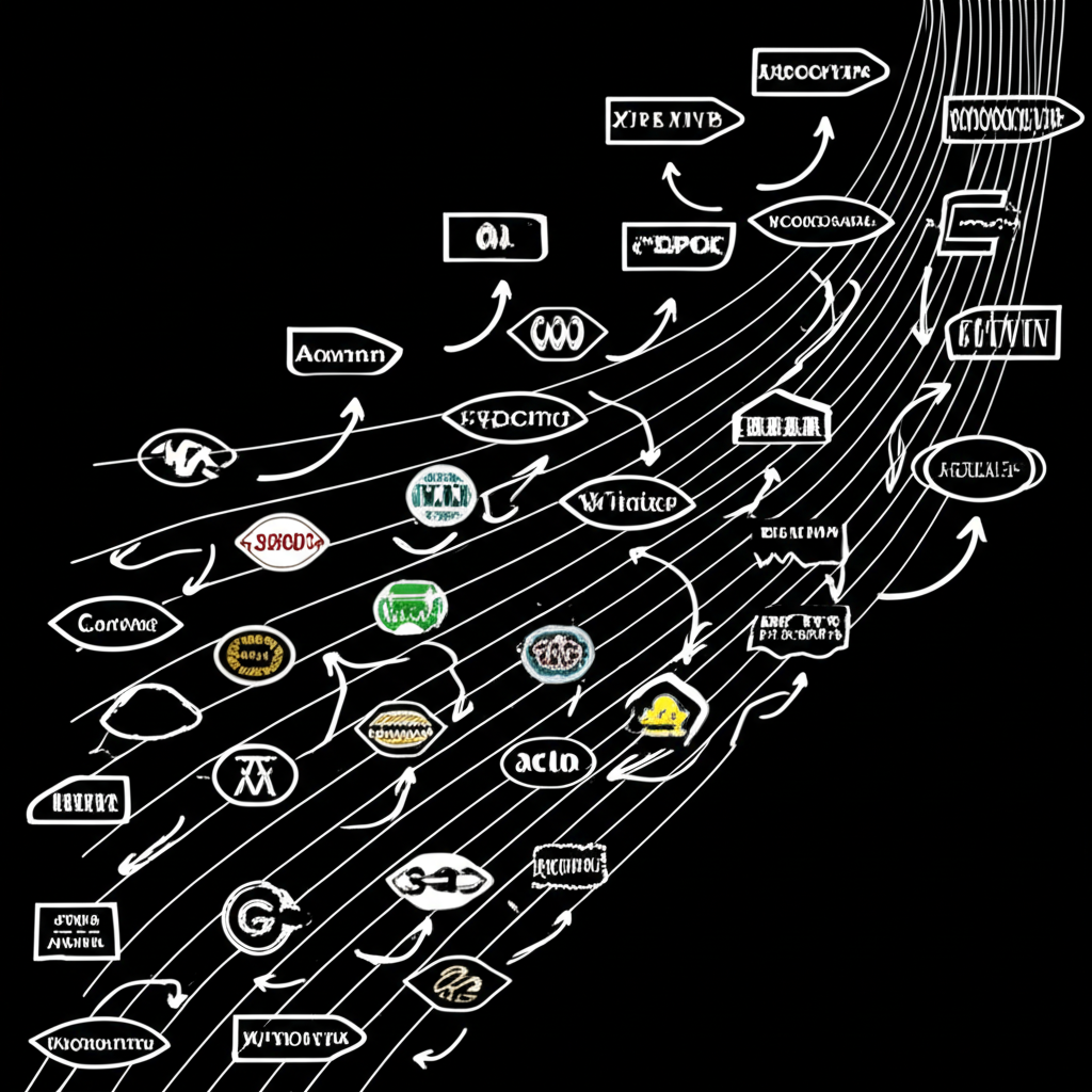 現金流入多元化投資組合，多家公司標誌象徵被動收入與股息再投資的複利效應