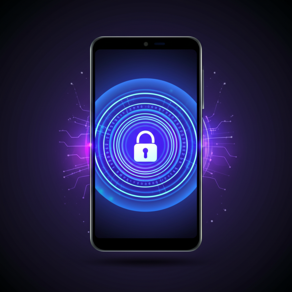 數位鎖保護智慧型手機插圖