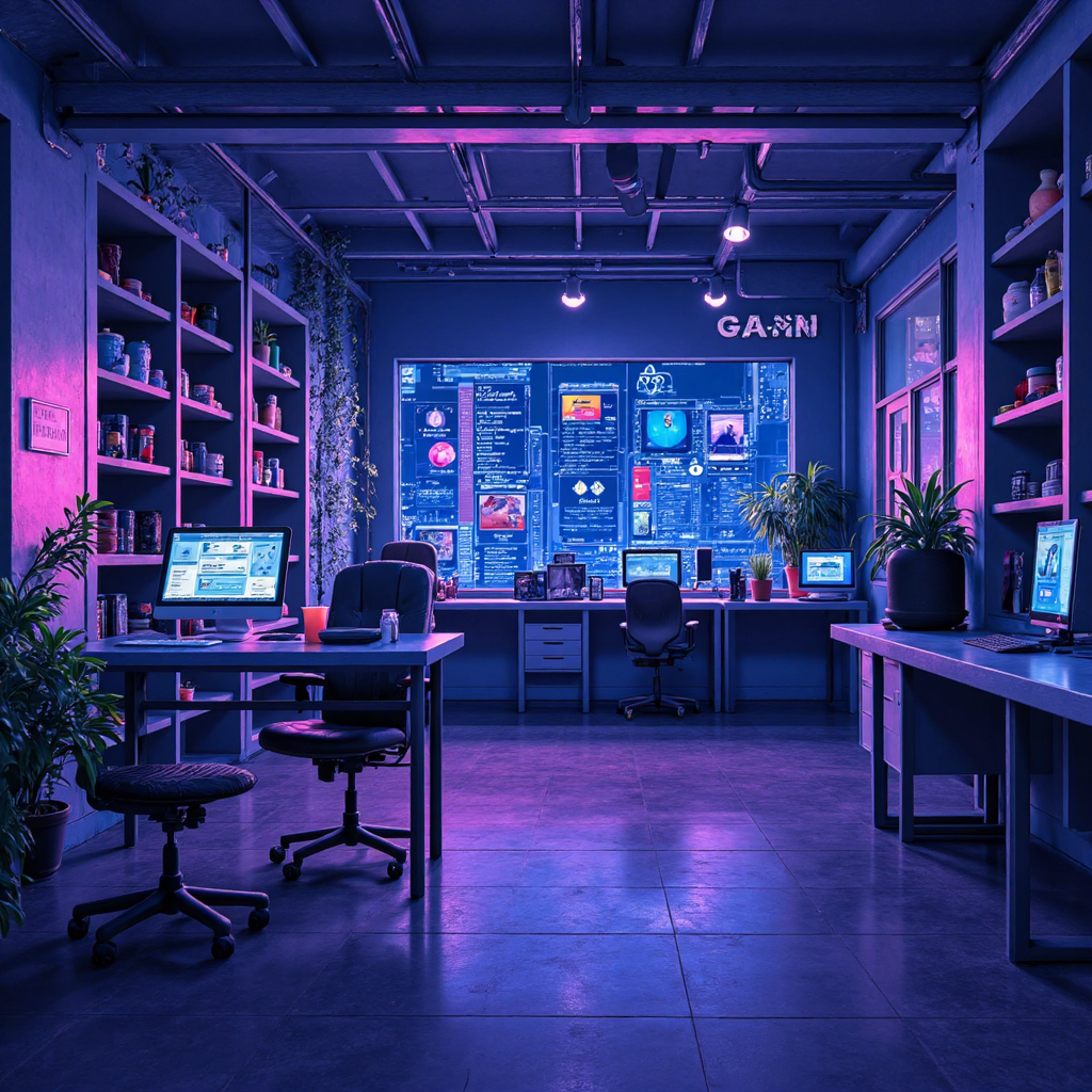 金融交易與 Gamma App AI 內容創作融合的像素藝術插圖,展示 GMMA 指標與未來趨勢