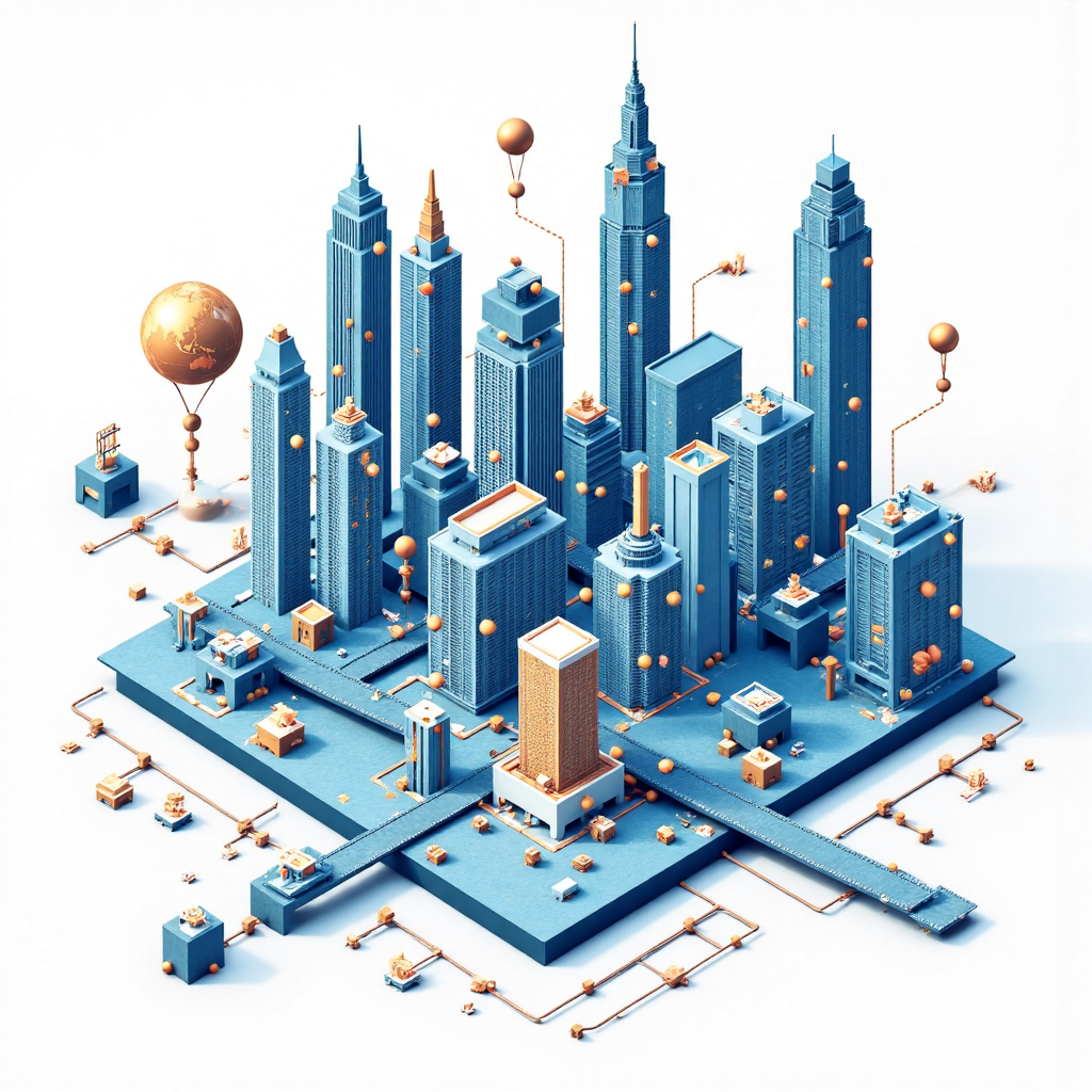 台灣香港城市天際線與低延遲網路連接的抽象像素藝術,環繞穩定VPS圖標