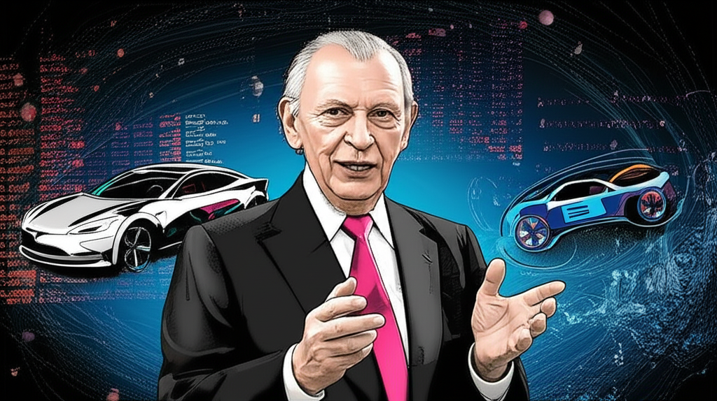 馬克·墨比爾斯投資者圖像,站在市場波動中自信建議買進特斯拉與Palantir等創新公司,強調長期成長潛力