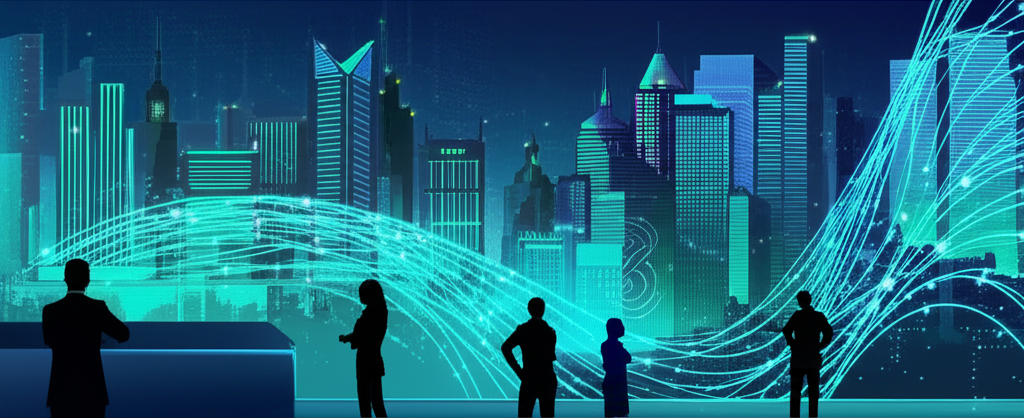 AI浪潮席捲全球,重塑投資格局的未來城市天際線插圖