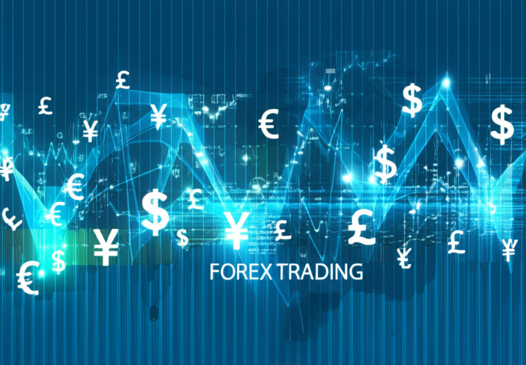 Digital forex trading illustration