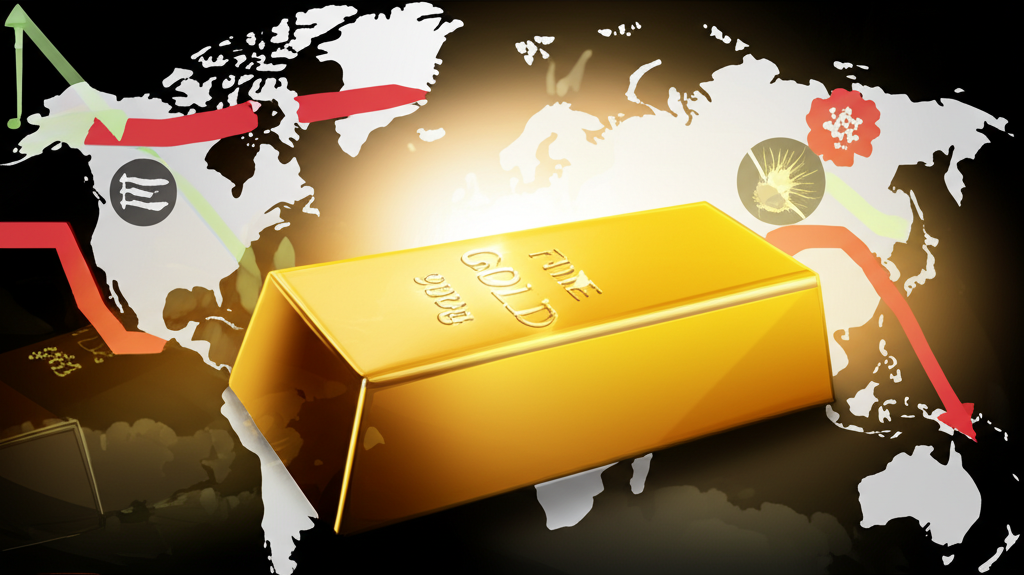 黃金作為避險資產在全球不確定性中的圖示