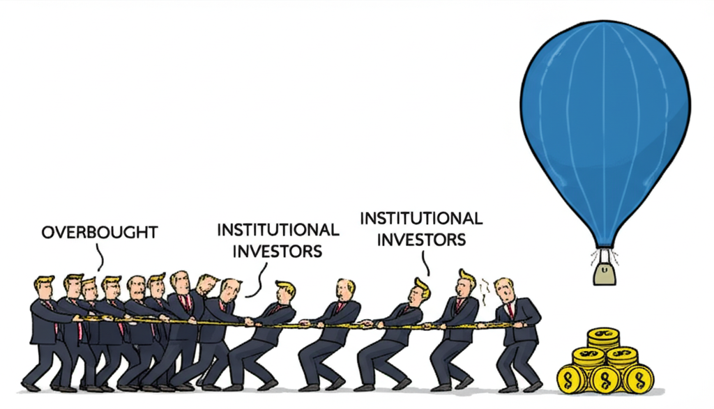 超買群組與機構投資者之間的拉鋸戰，股價膨脹與自信買入的對比