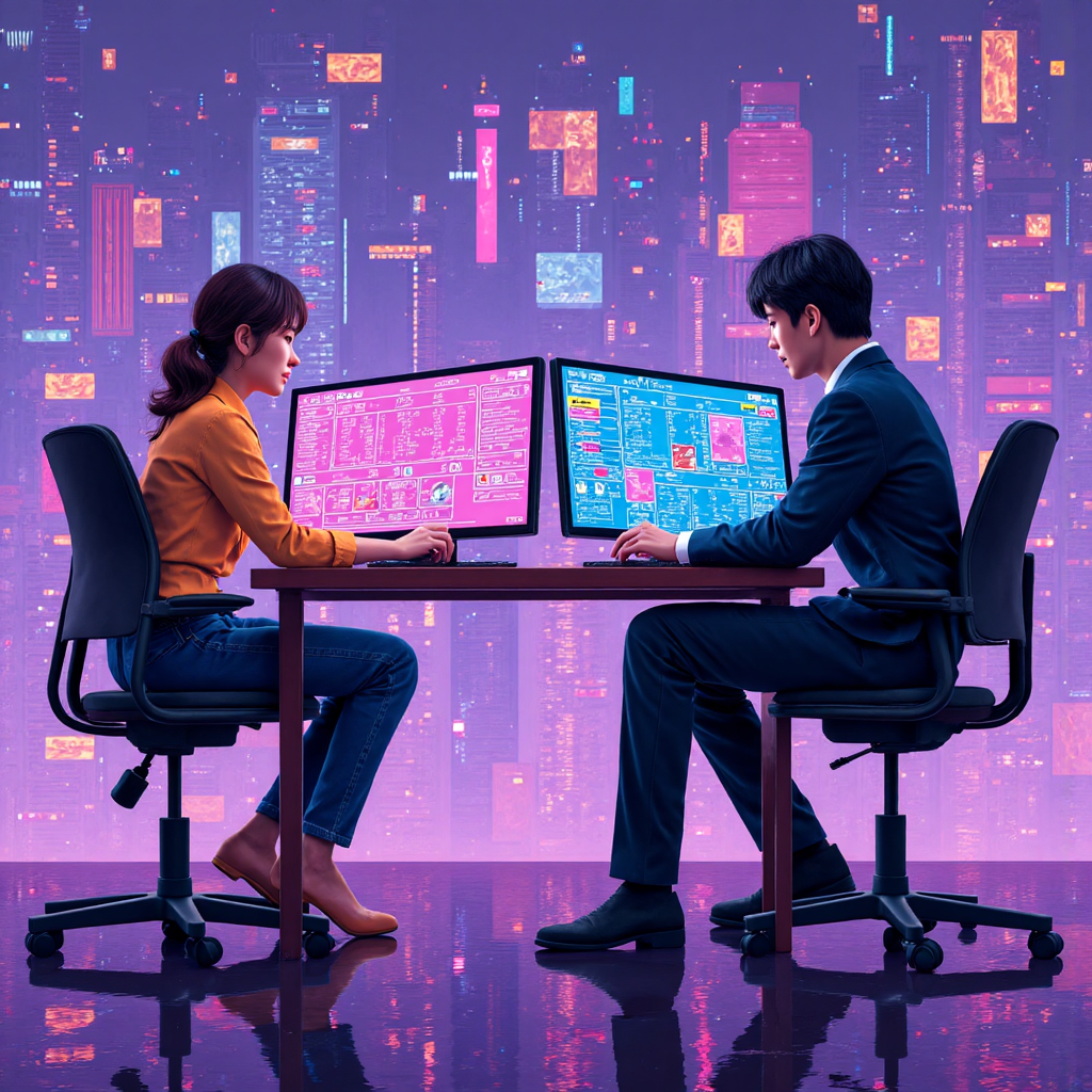 台灣投資者從事外匯交易的像素藝術圖，展示未來平台與貨幣符號