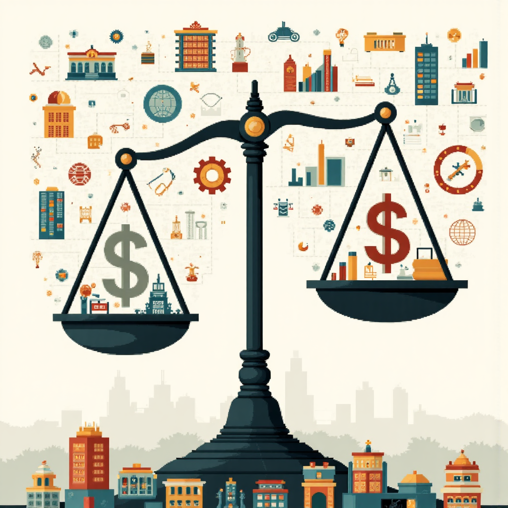 An artistic depiction of diverse global economic charts and data streams flowing towards a central scale balancing a dollar symbol and a bond icon symbolizing the key drivers of their relationship