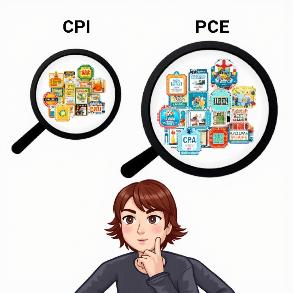 PCE 物價指數的圖像,顯示經濟圖表與溫和通膨趨勢