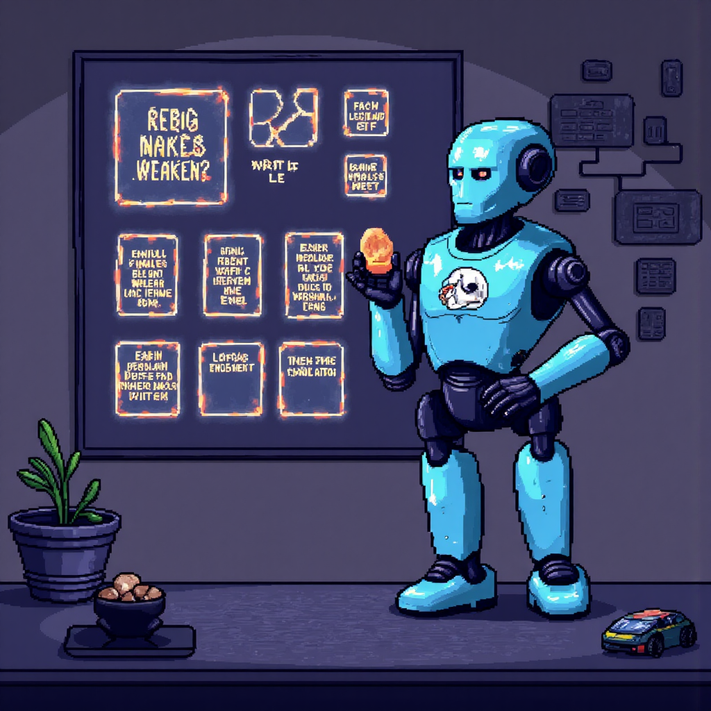 A friendly robot assistant translating complex human language into clear, structured data blocks, depicted as glowing geometric shapes against a clean, modern illustration background symbolizing enhanced machine understanding