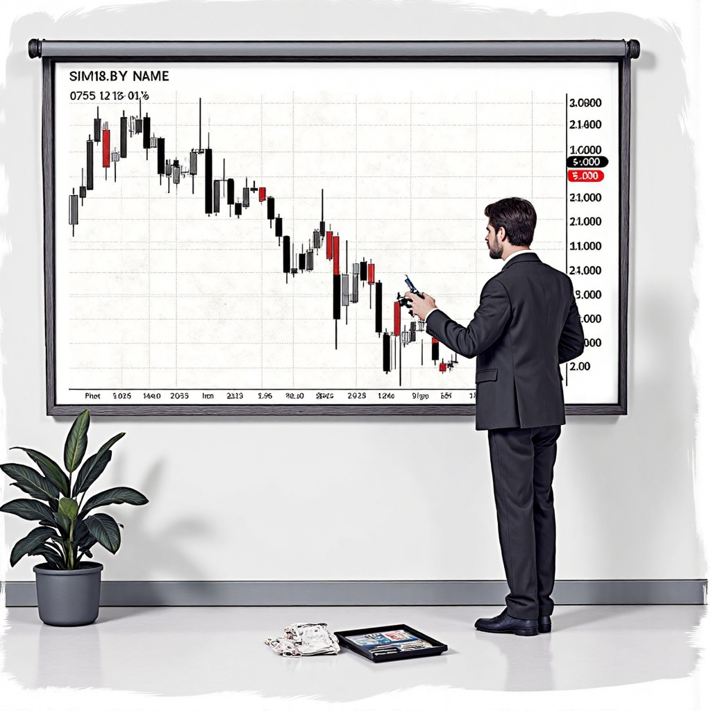 交易員自信標記圖表進出點，強調風險管理區，視覺線索清晰，展現專注決策