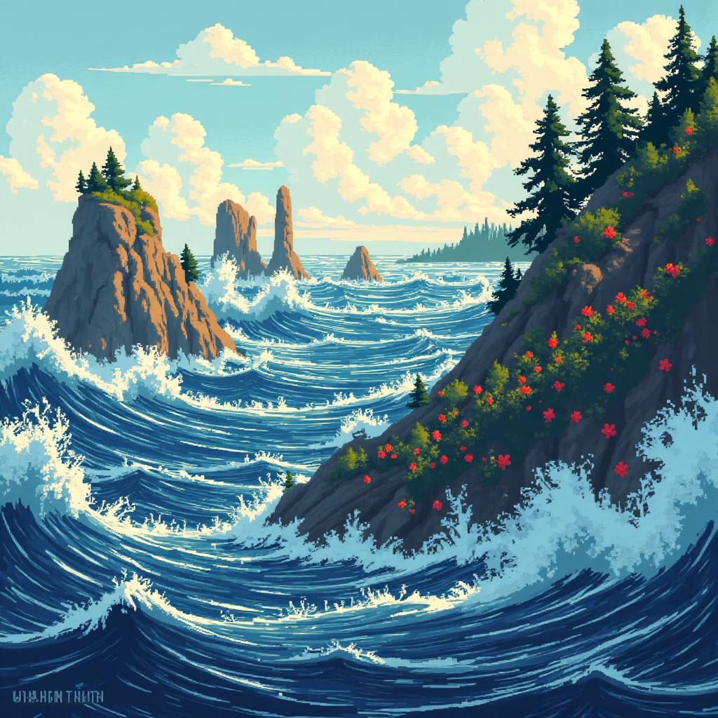 風格化股票市場景觀從混亂波浪轉向有序圖案的動感插圖,由黃金比例線引導,象徵洞察與掌控