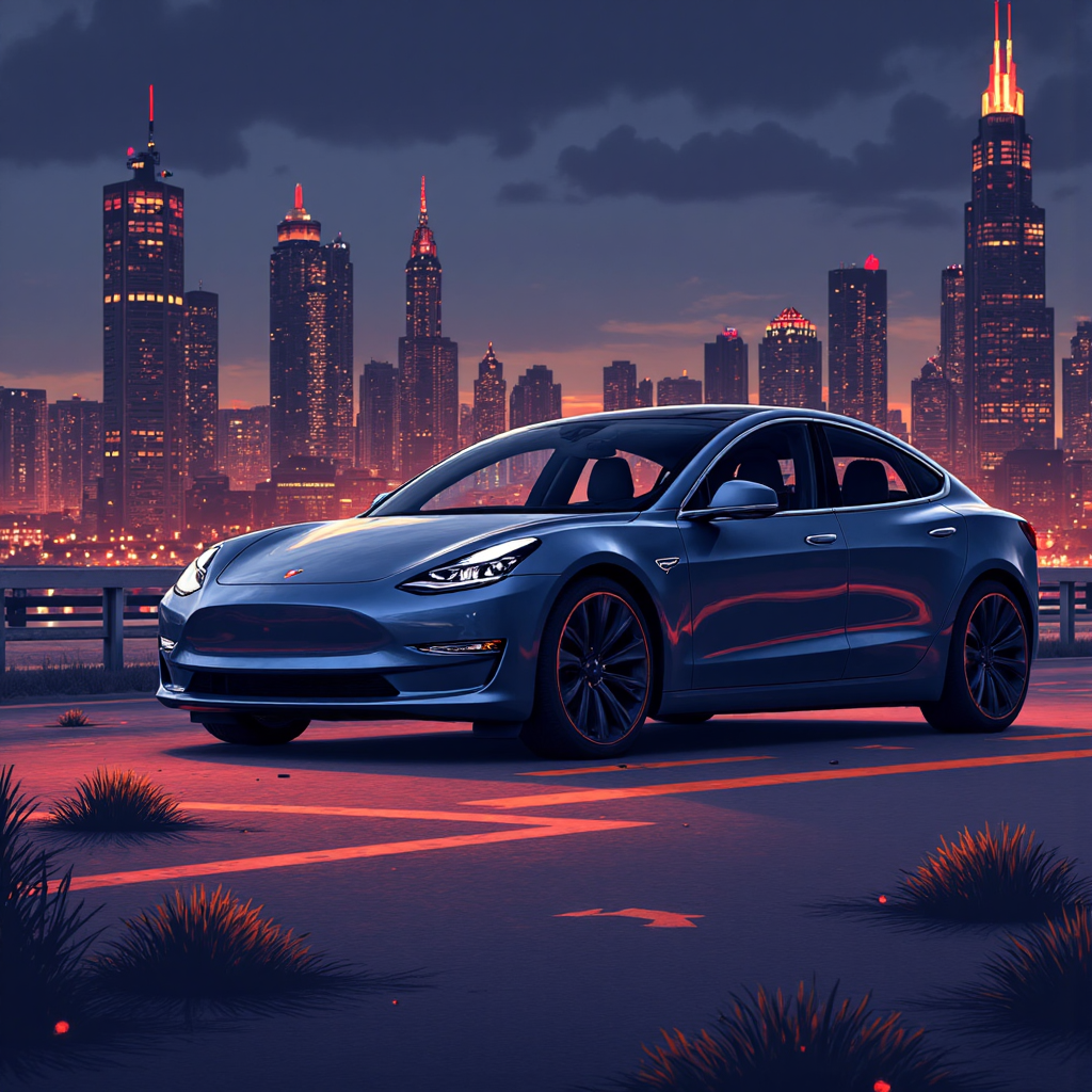 an illustration depicting the Tesla stock market chart with upward trending lines and subtle data visualizations suggesting growth and innovation