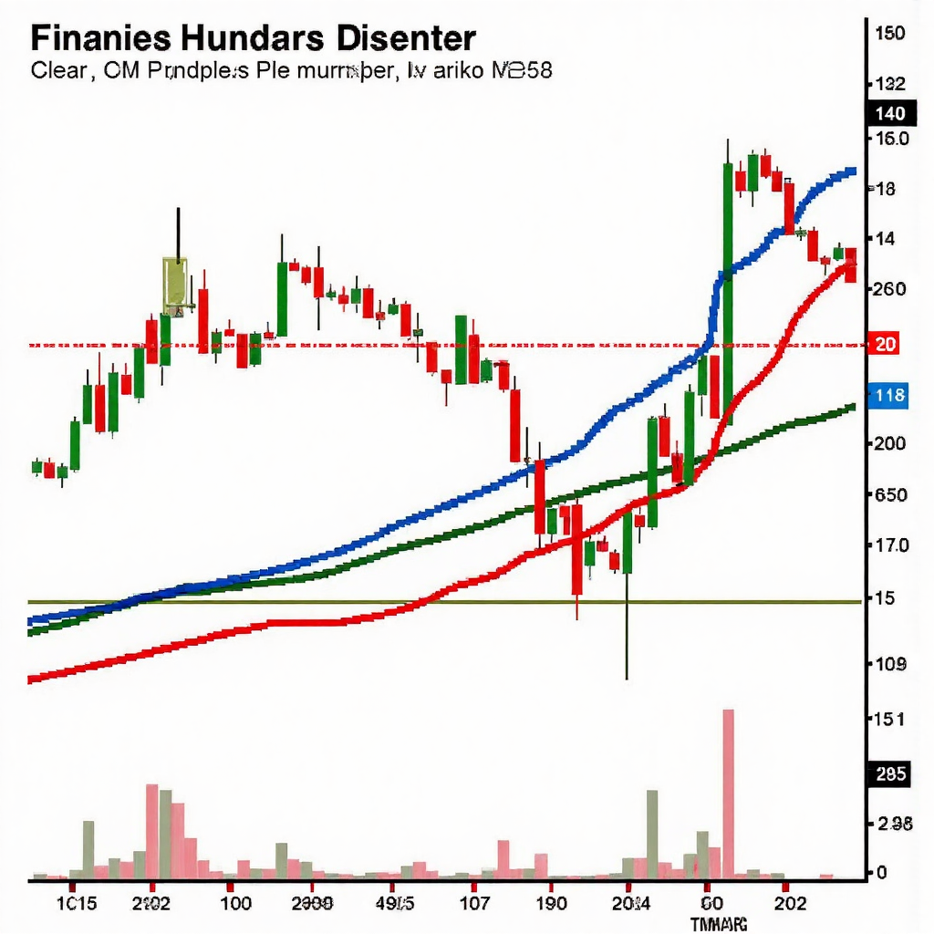 an illustration of a financial chart with multiple lines representing price movements and a clear, simple moving average line cutting through the noise in a bright optimistic style